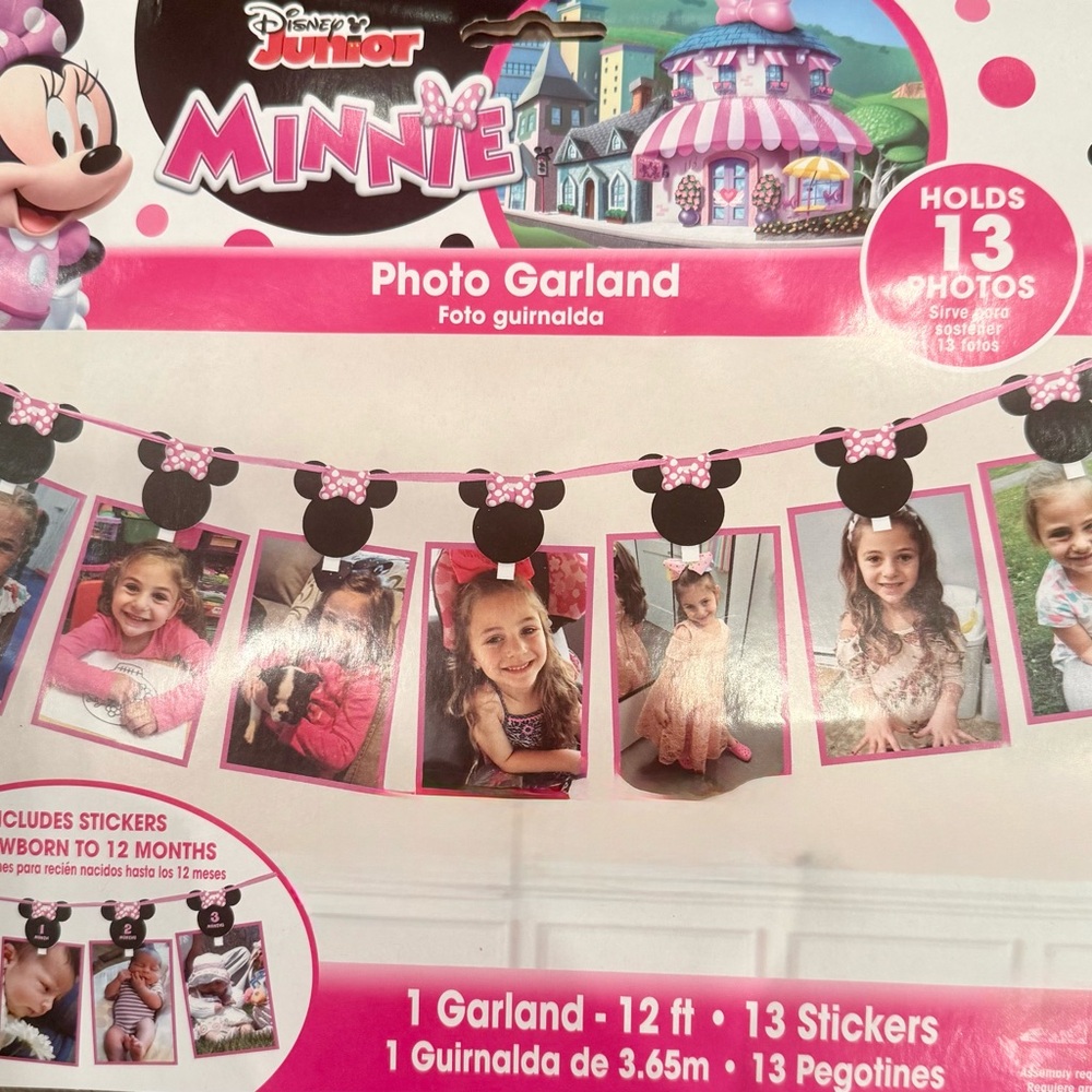 Disney Junior Minnie Mouse  Birthday 13 Photo Garland Decoration